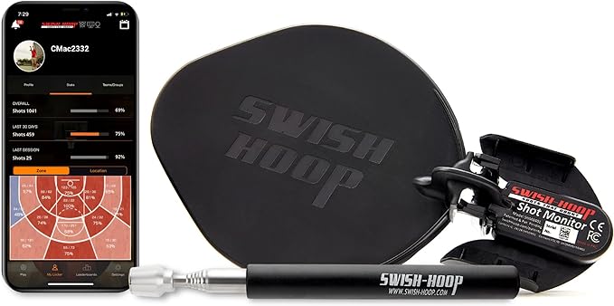swish hoop shot monitor basketball electronic shot tracker automated video shot breakdown includes