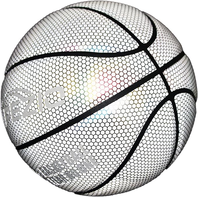 poison beauty holographic basketball reflective fluorescent luminous size 7 game ball outdoor cement floor