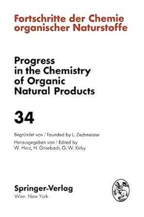 fortschritte der chemie organischer naturstoffe / progress in the chemistry of organic natural products 1st