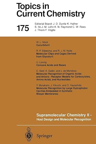 topics in current chemistry 175 supramolecular chemistry ii host design and molecular recognition 1st edition