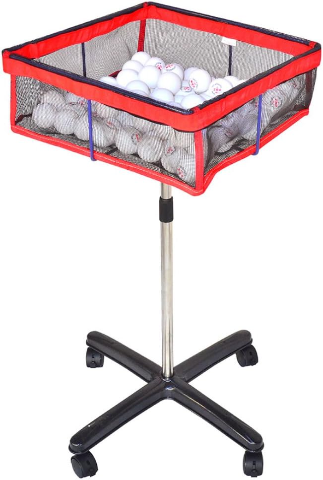 chaofan movable square multi ball storage mesh bag with height adjustable stand table tennis ball mesh basin