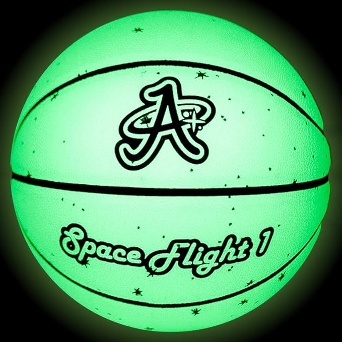 a plus collectibles official space basketball space flight 1 leather game ball indoor/outdoor court full size