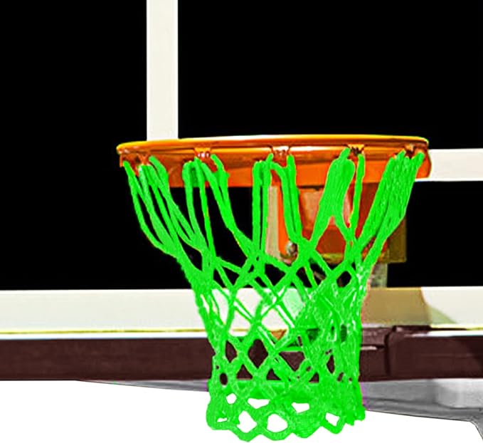 glow in the dark basketball net replacement heavy duty basketball net outdoor all weather anti whip 12 loops