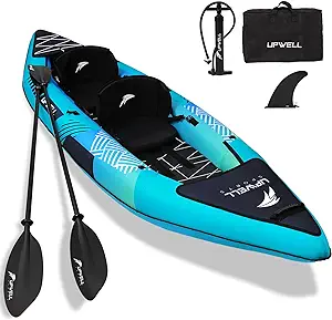 upwell 136 /11 inflatable recreational kayak 2 person with high pressure floor and accessories including