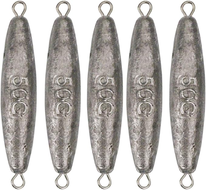 laxygo inline trolling sinkers kit double ring lead fishing weights casting sinker bullet/olive sinker for