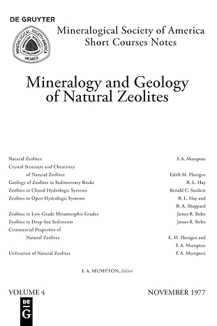 mineralogy and geology of natural zeolites 1st edition fred a mumpton 0939950049, 978-0939950041