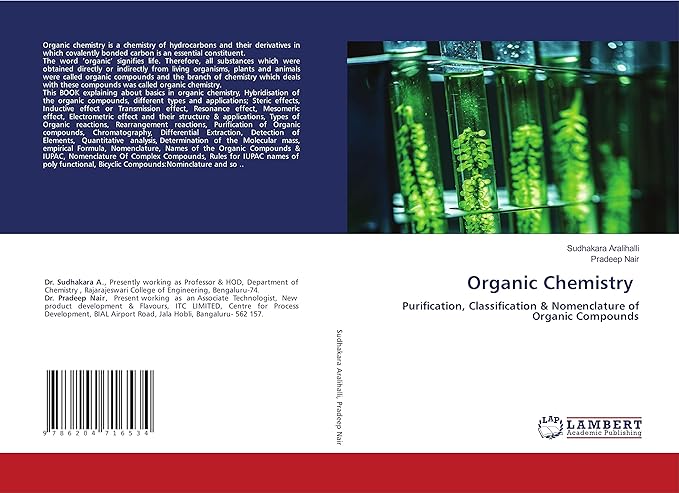 organic chemistry purification classification and nomenclature of organic compounds 1st edition sudhakara