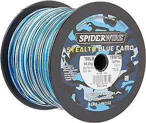 spiderwire stealth superline blue camo 50lb 22 6kg 300yd 274m braided fishing line suitable for saltwater and