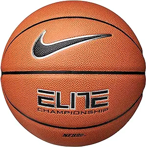 nike elite championship basketball 6 black/metallic silver  ‎nike b07t4hn9cn