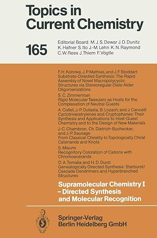 topics in current chemistry 165 supramolecular chemistry i directed synthesis and molecular recognition 1st