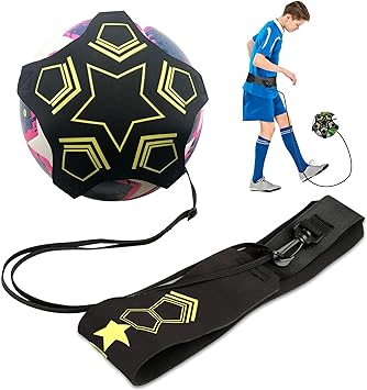jewaytec soccer/volleyball trainer soccer training equipment aid for kids adults football kick throw solo
