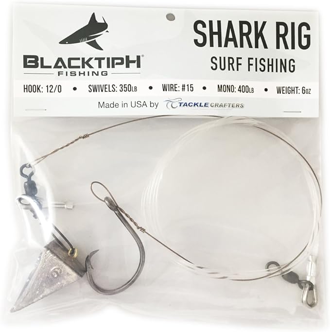 blacktiph shark surf rig saltwater fishing gear  ?tackle crafters b01m2darvw