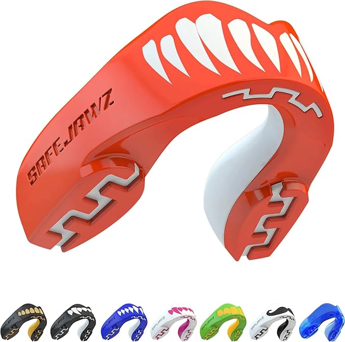 safejawz sports mouthguard slim fit adults and junior double layered mouth guard with case for boxing
