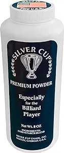 silver cup billiard/pool premium powder hand chalk 8 ounce shaker bottle white  ‎silver cup b07wyjqmsm