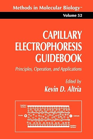 capillary electrophoresis guidebook principles operation and applications volume 52 1st edition kevin d