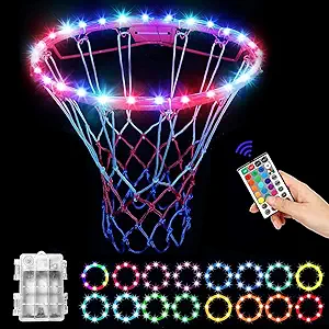 led basketball hoop lights remote control waterproof basketball rim light super bright change 16 colors 7