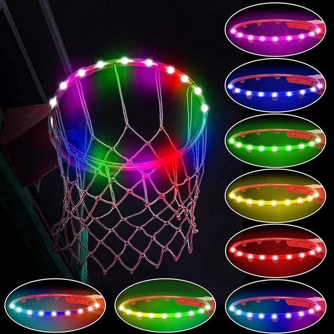 stuuy led lights basketball hoop remote control basketball rim led light change 16 colors ip 65 waterproof