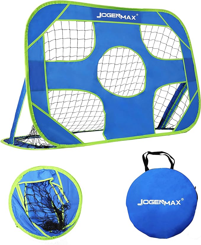 kids soccer goal 2 in 1 portable pop up soccer goals nets for backyard  ‎jogenmax b0bghs529k