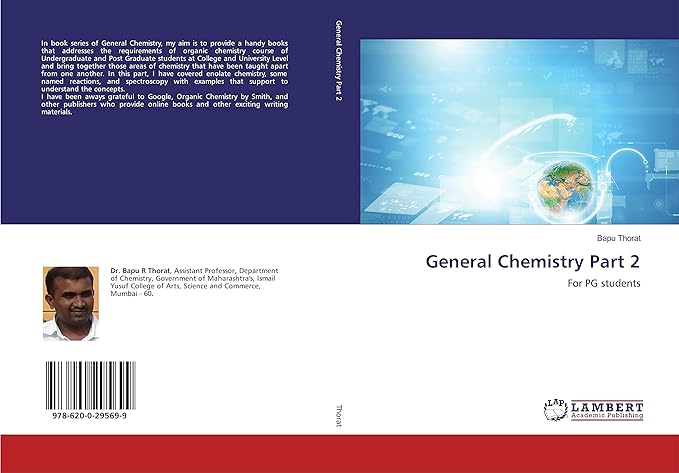 general chemistry part 2 for pg students 1st edition bapu thorat 6200295697, 978-6200295699