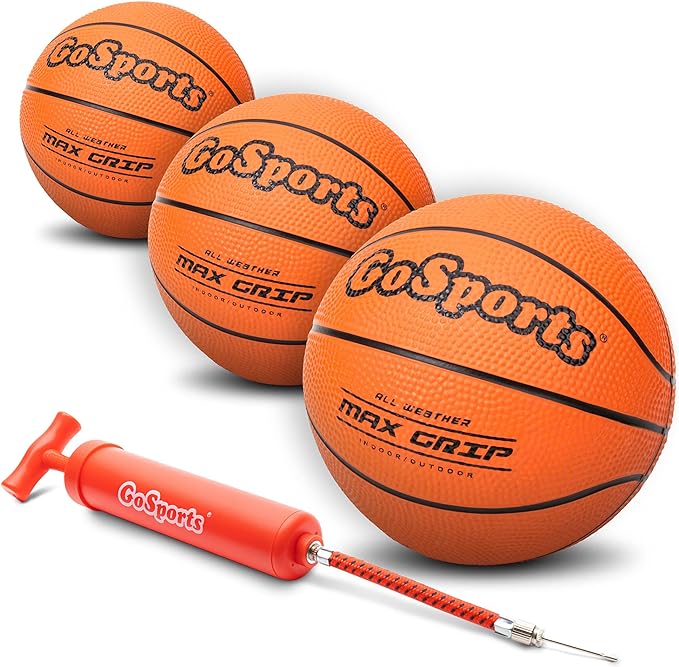 gosports 7 inch mini basketball 3 pack with premium pump perfect for mini hoops or training  ‎gosports