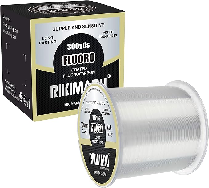 rikimaru fluoro fishing line 100 soft fluorocarbon coated fishing line  ‎rikimaru b08p6wt5f7