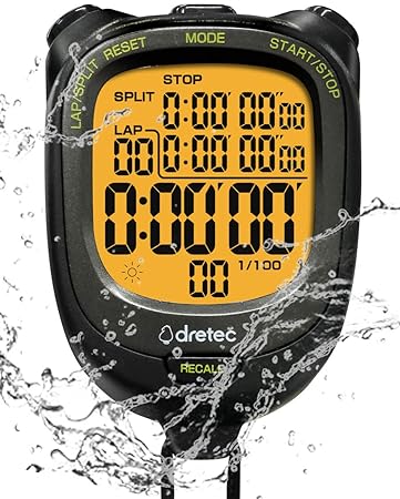 dretec digital stopwatch waterproof backlight black  dretec b09fj4lcmf