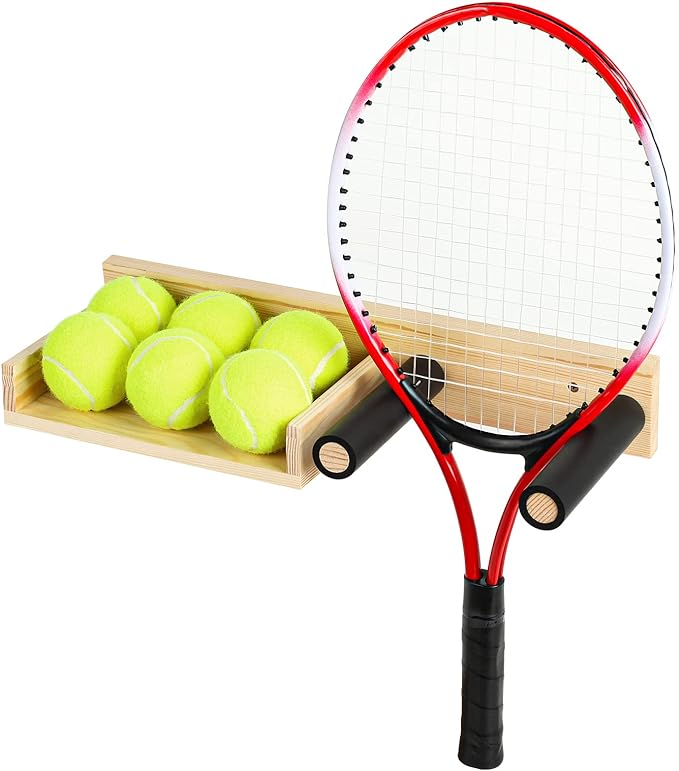 wall mounted tennis racket holder badminton racket ping pong paddle holder tennis ball storage basket rack 