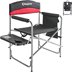kingcamp heavy duty camping directors chairs supports 400lbs for adults padded folding portable camping chair