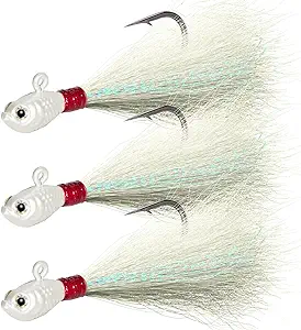 dr fish 3 pack bucktail jig lure hair jig saltwater freshwater lures surf fishing white red chartreuse bass