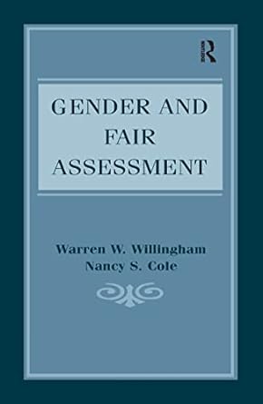 gender and fair assessment 1st edition warren w willingham ,nancy s cole 1138974943, 978-1138974944