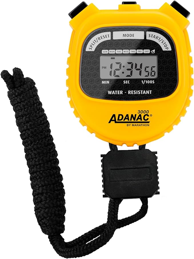 marathon adanac 3000 digital sports stopwatch timer with extra large display and buttons water resistant