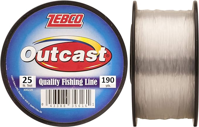 zebco outcast monofilament fishing line low memory and stretch with high tensile strength  ‎zebco b000kkqqdk