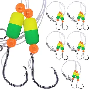 pompano rigs for surf fishing saltwater gear with double circle and kahle hooks 6 pack surf fishing tackle 