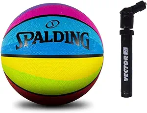 spalding rainbow basketball with pump basketball size 6 multicolor spalding rainbow basketball size 7 with or