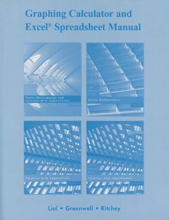 graphing calculator and excel spreadsheet manual 8th edition margaret lial ,raymond n greenwell ,nathan p