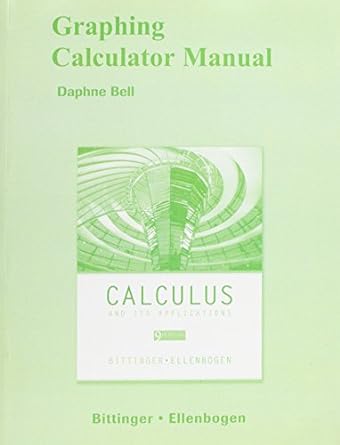 Graphing Calculator Manual For Calculus And Its Applications