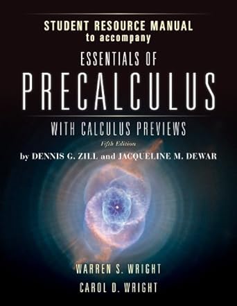 student resource manual to accompany essentials of precalculus with calculus previews 5th edition warren s