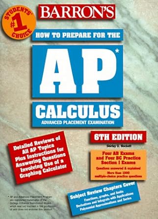 barrons how to prepare for the ap calculus advanced placement examination 6th edition shirley o hockett