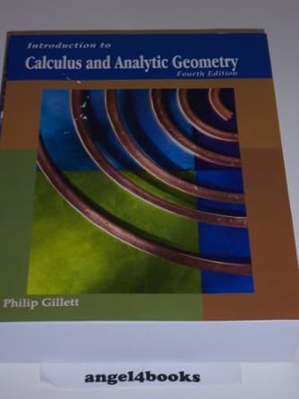 Introduction To Calculus And Analytic Geometry