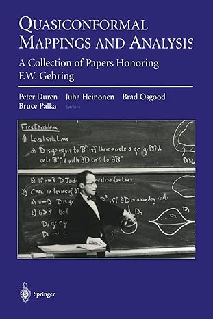 quasiconformal mappings and analysis a collection of papers honoring f w gehring 1st edition peter duren