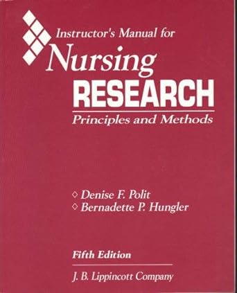 nursing research principles and methods 5th edition denise polit o'hara 0397551398, 978-0397551392