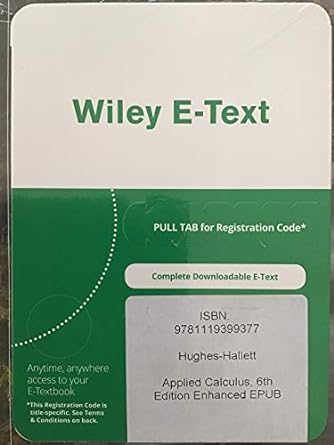 wiley e text applied calculus 6th edition deborah hughes hallett 1119399378, 978-1119399377
