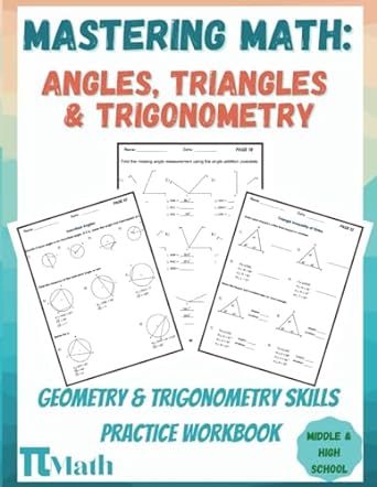 mastering math angles triangles and trigonometry geometry and trigonometry skills practice workbook 1st