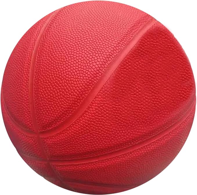 mindcollision red basketball standard size 7 hygroscopic pu soft leather strong grip suitable for indoor and