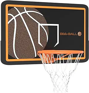 bee ball wall mount basketball hoop 43 x 27 indoor outdoor basketball games adjustable height and fixed