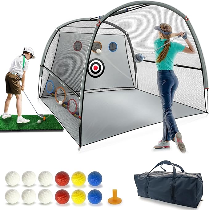golf practice net 2 in 1 golf net golf hitting aids nets for backyard driving chipping home golf swing