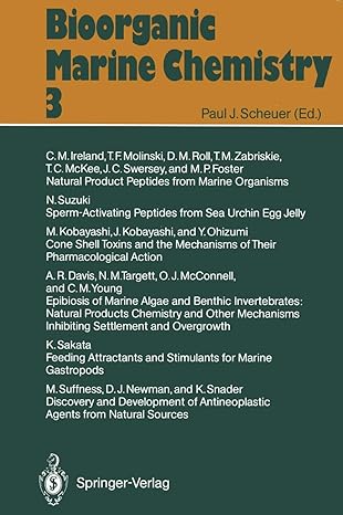 bioorganic marine chemistry 3 1st edition a r davis ,m p foster ,c m ireland ,j kobayashi ,m kobayashi ,o j