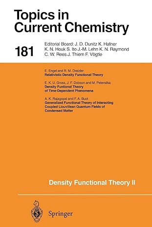 topics in current chemistry 181 density functional theory ii 1st edition r f nalewajski ,f a buot ,j f dobson