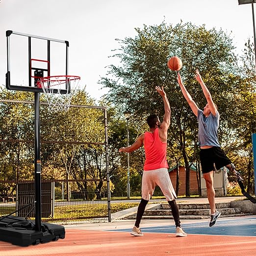 portable basketball hoop 6 6ft 10ft adjustable basketball hoop goal system with 44 inch shatterproof