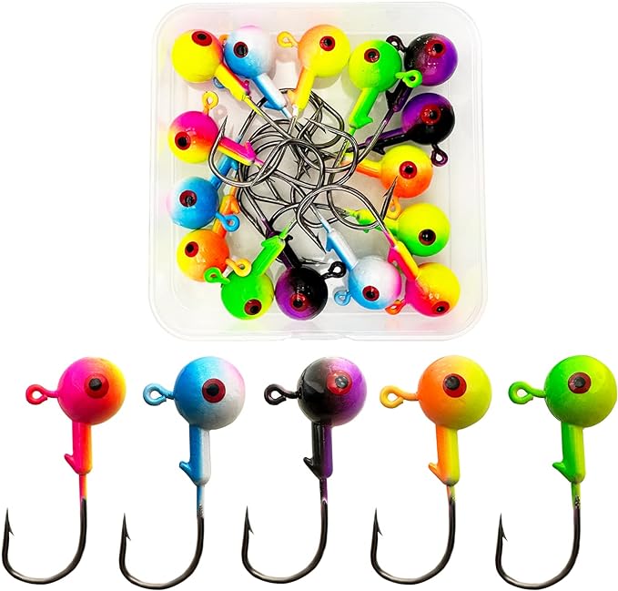 15/20/40pcs jig heads set for fishing 1/16oz 1/8oz 1/4 oz jig heads for bass trout saltwater freshwater